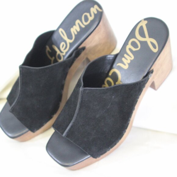 Sam Edelman Josslyn Suede Clog Wedge Sandals Size 9 Boho - Picture 4 of 8